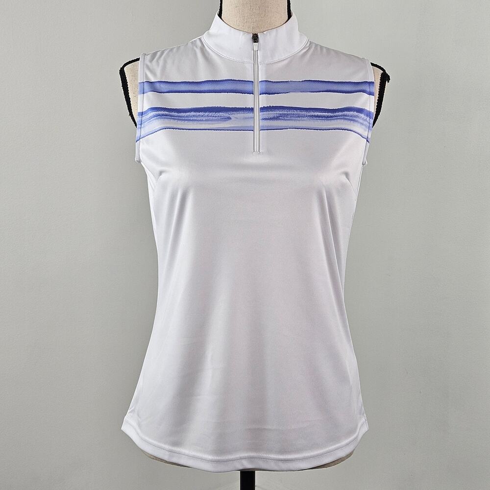 Footjoy Sleeveless Quarter-Zip Purple White Performance Golf Shirt FLAW Women XS